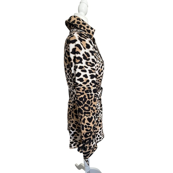 Cache Leopard Print Trench Coat Jacket Belted Animal Print Size S - Picture 3 of 13